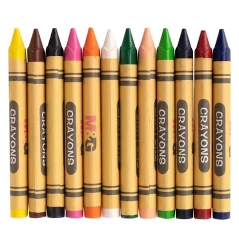 M&G AGMX4225 Non-Toxic Wax Crayons Colors 12 Pieces - Image 5