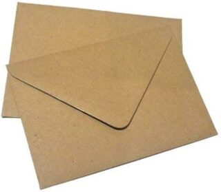 25pcs C6 Plain Flecked Recycled Kraft Card Envelopes Natural Brown (114x162mm A6)