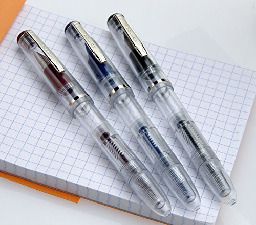 DOLLAR Transparent Skeleton Piston Filler Fountain Pen 717i