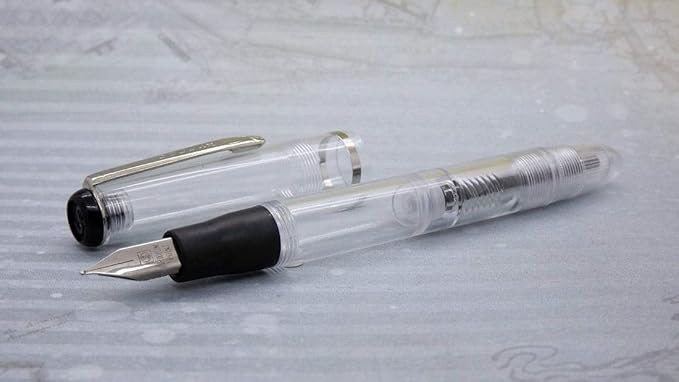 DOLLAR Transparent Skeleton Piston Filler Fountain Pen 717i - Image 2