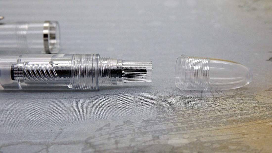 DOLLAR Transparent Skeleton Piston Filler Fountain Pen 717i - Image 3