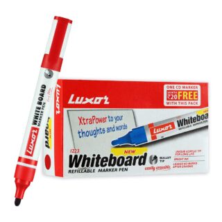 Luxor 1223 Refillable White Board Marker - Red - Box of 10