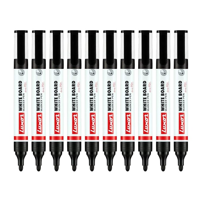 Luxor 1223 Refillable White Board Marker - Black - Box of 10 - Image 3