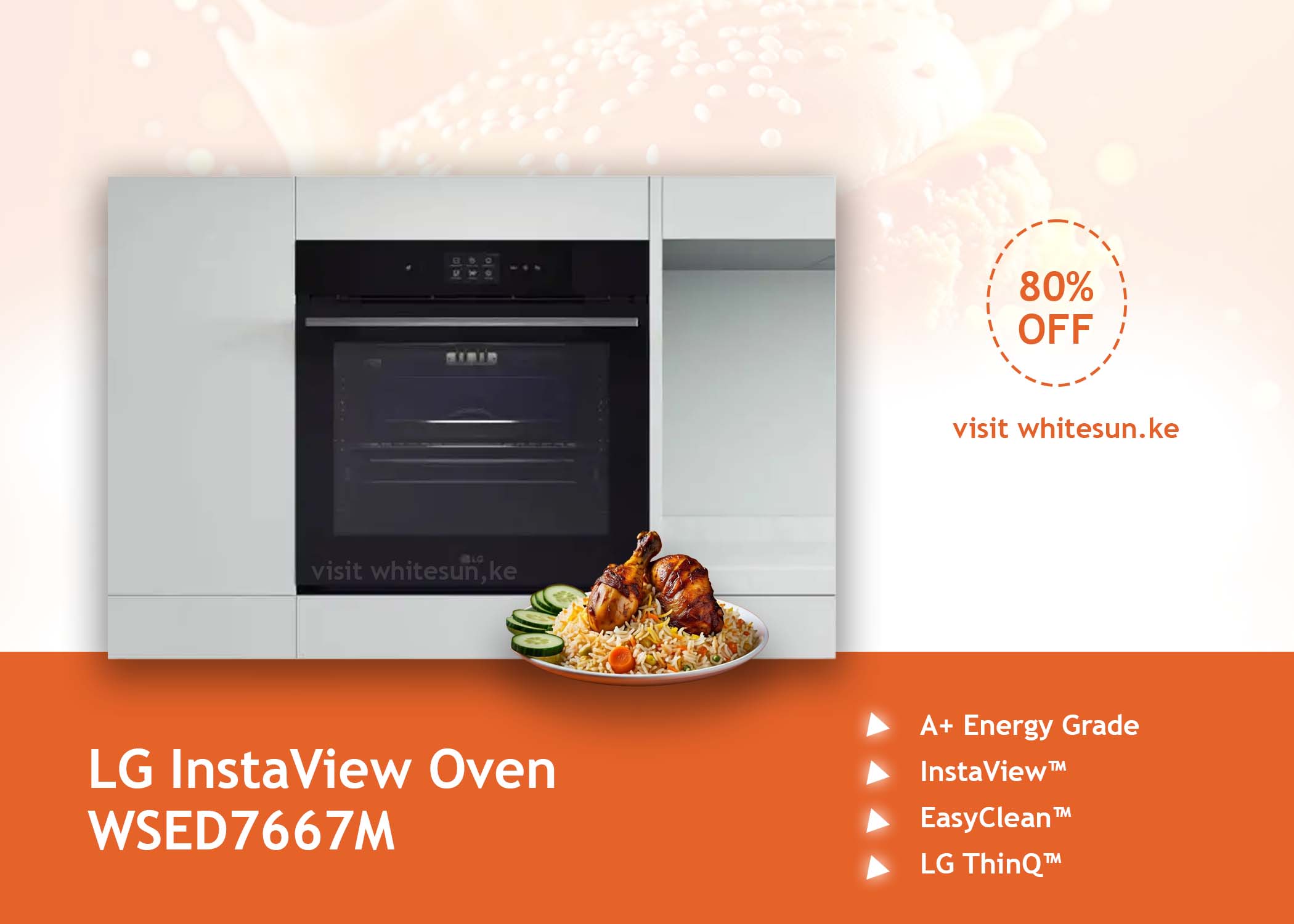 LG InstaView Oven WSED7667M | 76 Litres | InstaView™ | EasyClean™ | LG ThinQ™ | Black