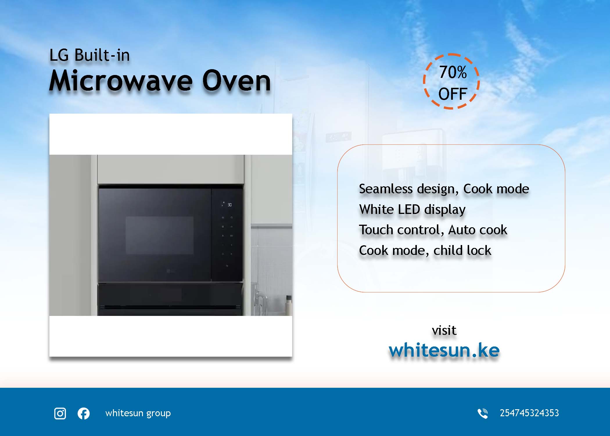 LG Built-in Microwave Oven | Touch Control| Stainless Steel |White Led Display | 8 Auto-cook Recipes |