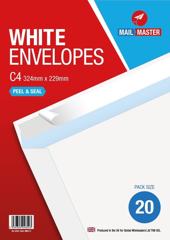 Envelopes White C4 Size Peal And Seal 50s - Image 5