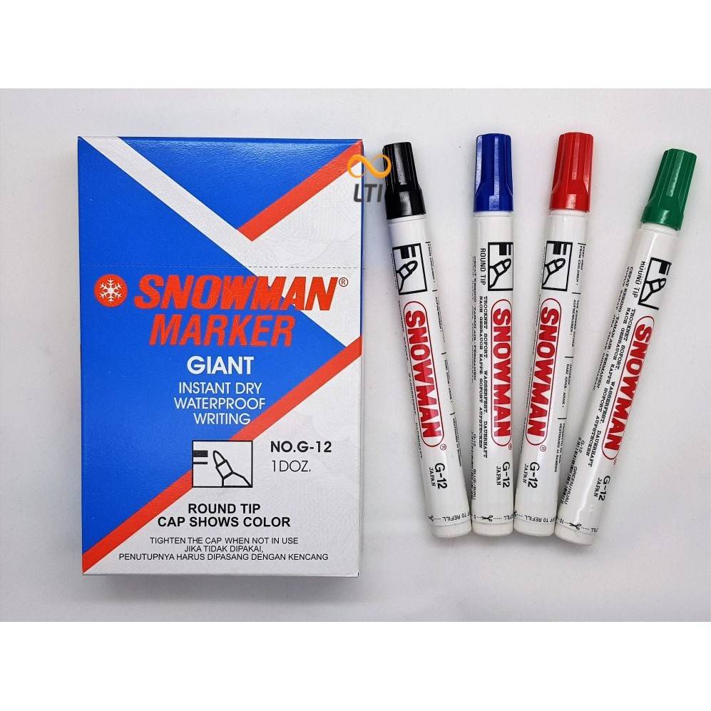 snowman permanent marker 12pc/pkt