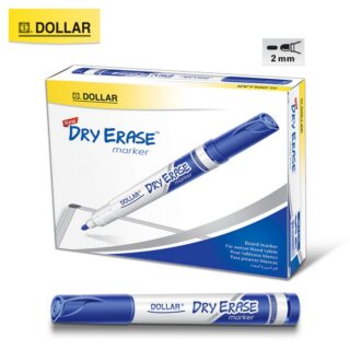 Dollar Dry Erase Blue Markers Round Type Capped, Original 2mm set of 12 Pcs