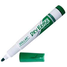 Pack 1-12, Green Dry Erase Dollar Bullet Tip Whiteboard Marker Pen School Office - Image 3