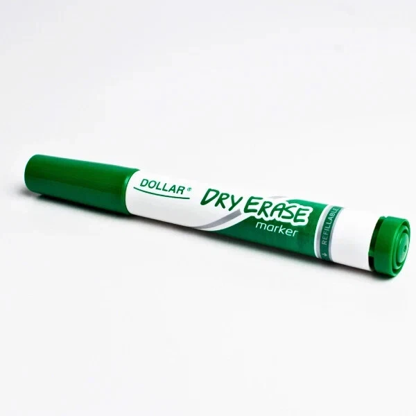 Pack 1-12, Green Dry Erase Dollar Bullet Tip Whiteboard Marker Pen School Office - Image 6