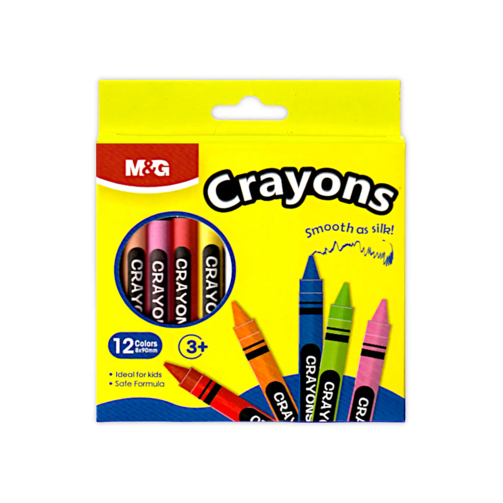 M&G AGMX4225 Non-Toxic Wax Crayons Colors 12 Pieces - Image 2