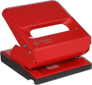 Kangaro DP-520 2 Hole Metal Medium Paper Punch | Removable Chip Tray | 25 Sheets Capacity | Office Essentials