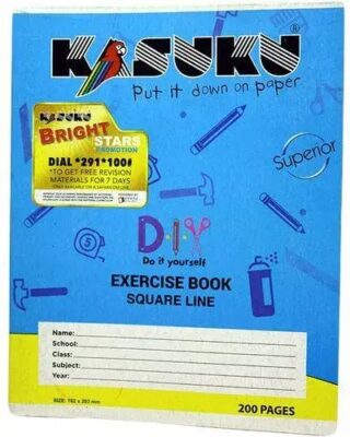 Exercise Book A5 Square Ruled 200Pgs Kasuku