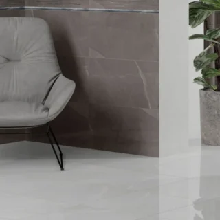 Bayona Grey Glossy Ceramic Floor Tile - 450 x 450mm