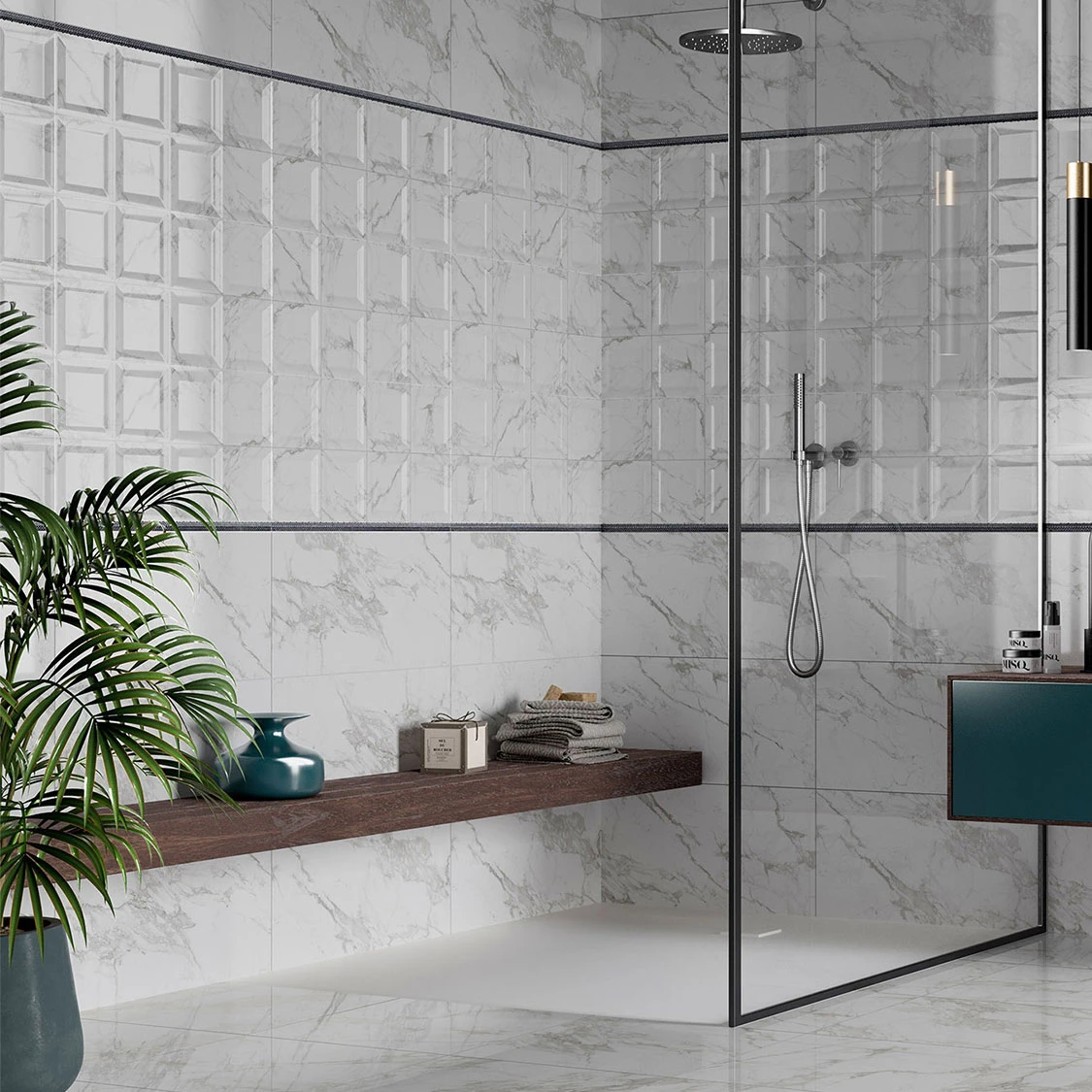 Stonia White Glossy Ceramic Floor Tile - 450 x 450mm - Image 3