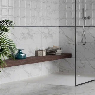 Stonia White Glossy Ceramic Floor Tile - 450 x 450mm