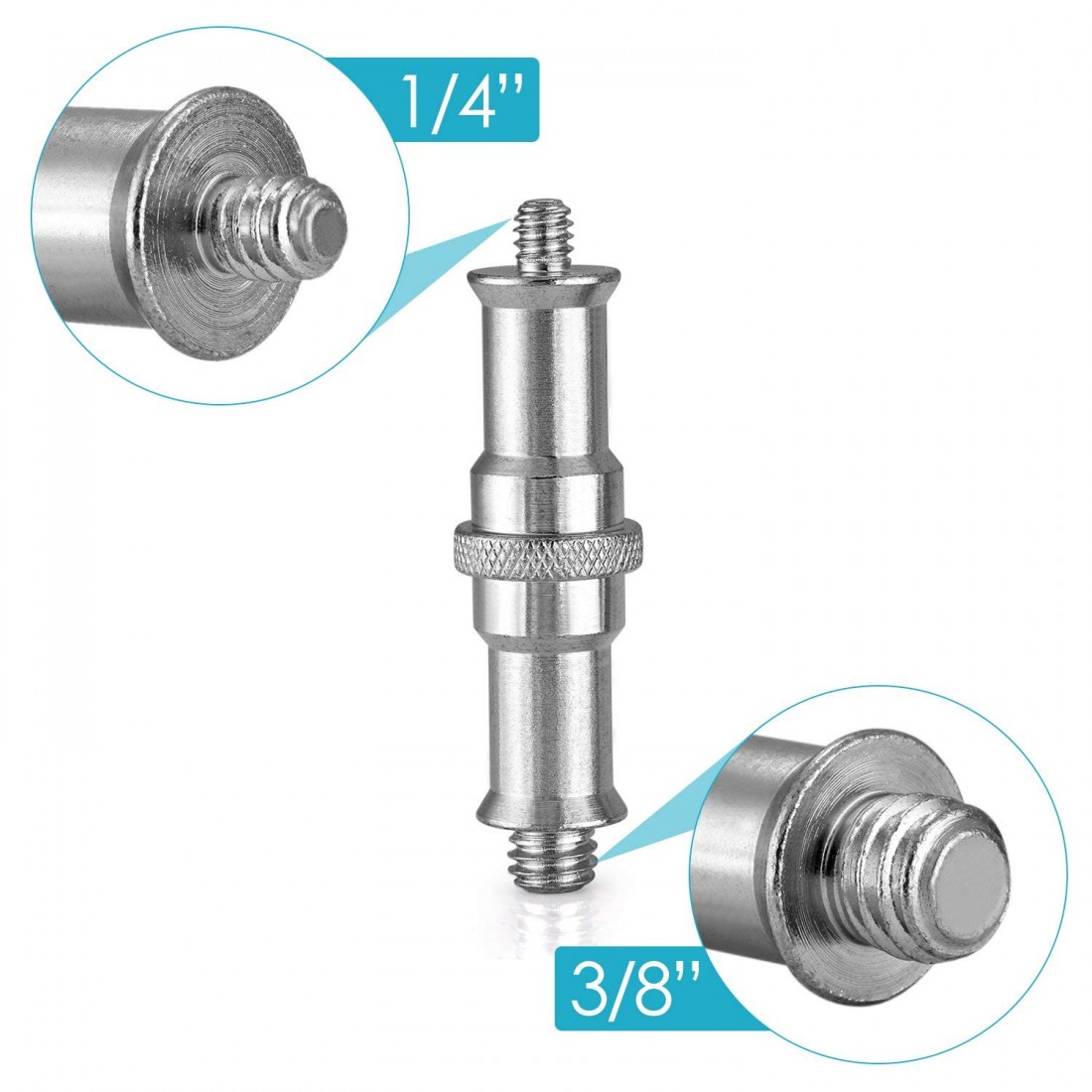 1/4" male to 3/8" male Light Stand Spigot Adapter - Image 4