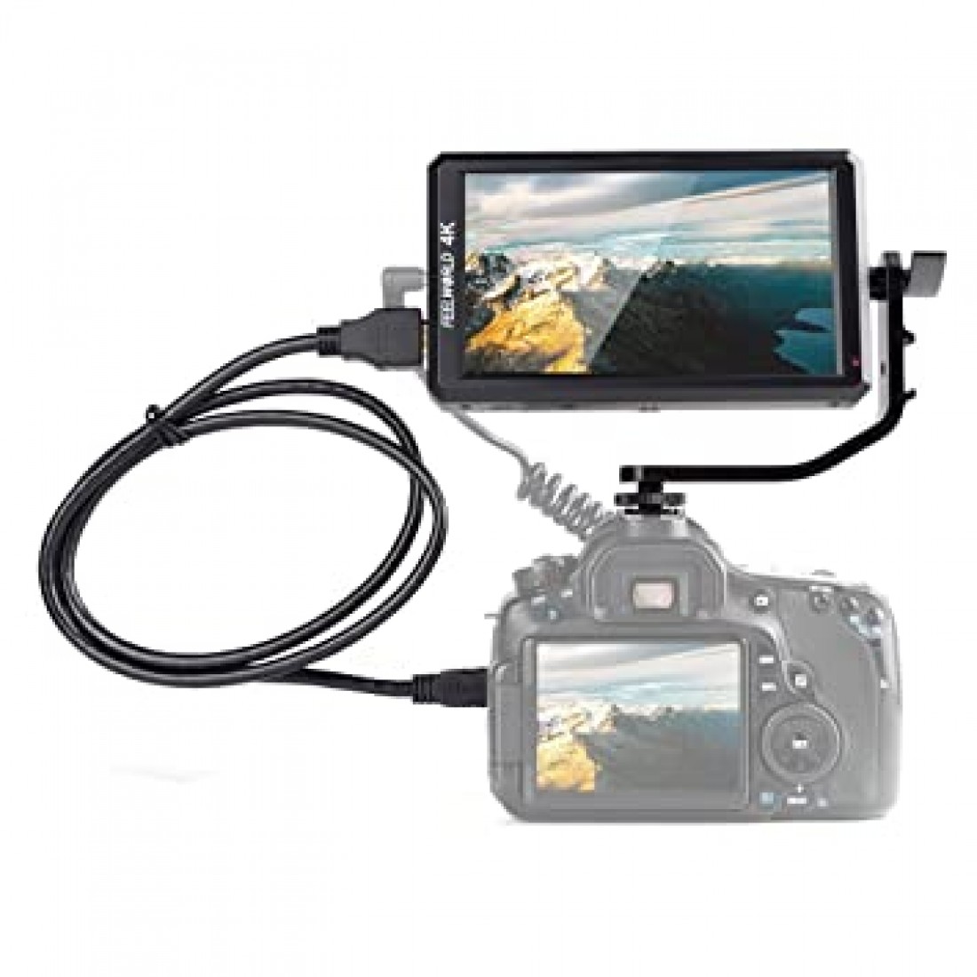 Feelworld F6 5.7inch Full HD On-Camera Monitor with 4K HDMI Support and Tilt Arm - Image 6