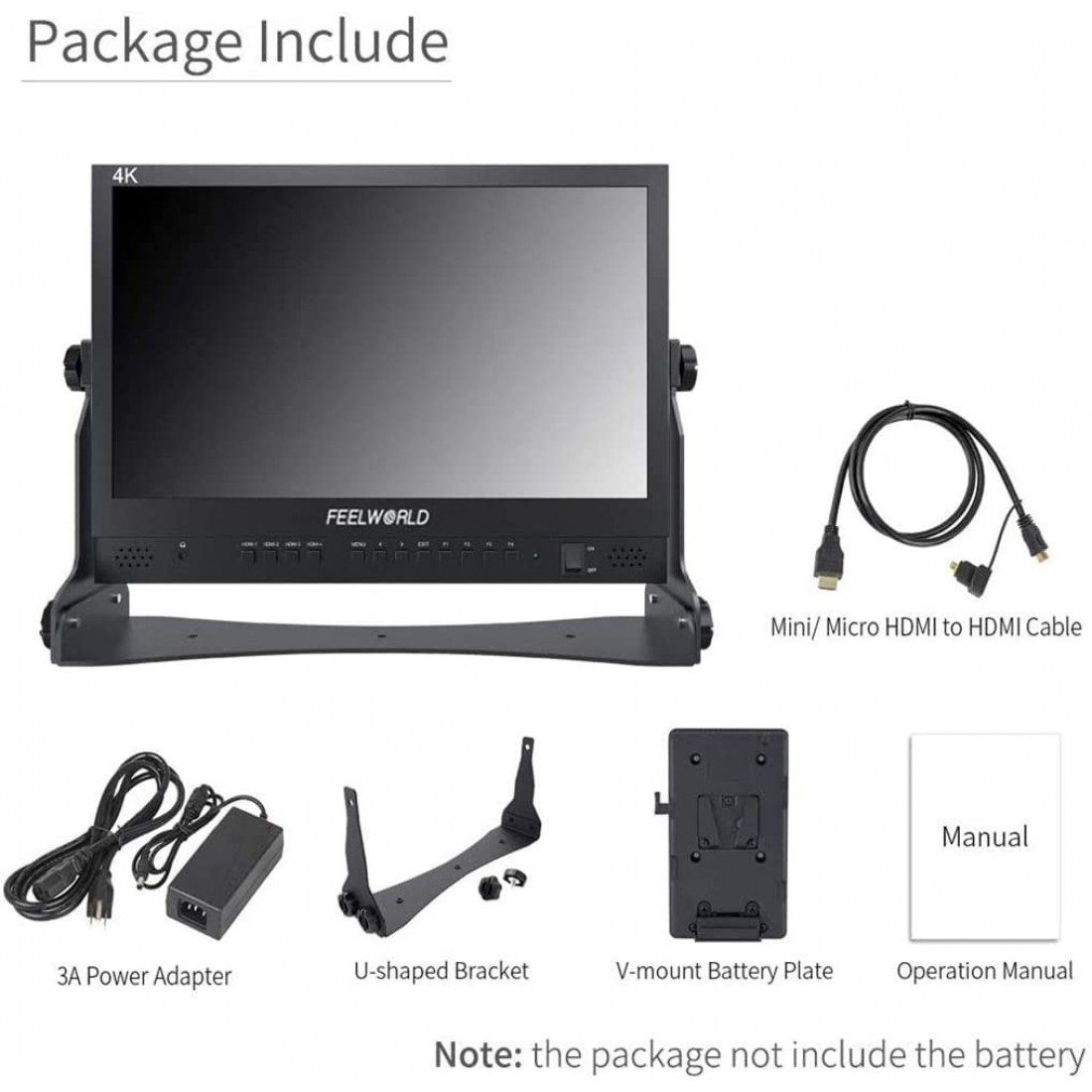 FEELWORLD ATEM156 15.6 Inch Live Streaming Broadcast Director Monitor for ATEM Mini Video Switcher Mixer Pro Studio Television Production with 4 HDMI Input Output Quad Split Display Atem - Image 3