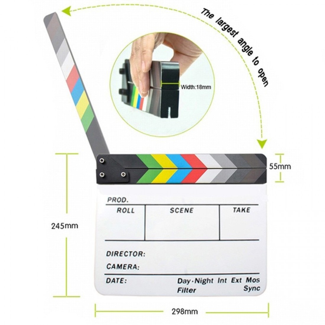 Colored Acrylic Slate ClapperBoard - Image 4