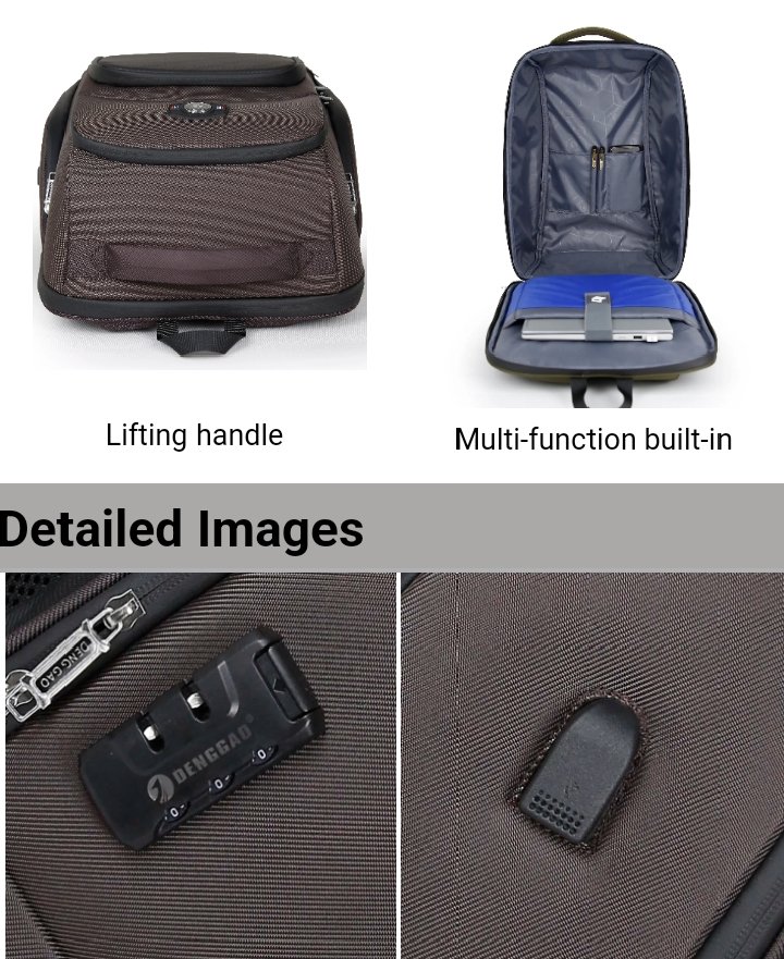 124# Whitesun Executive Biaowang Business backpack Hardcase design bag - Image 3