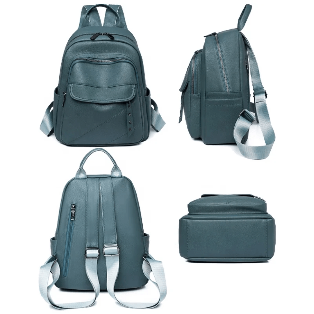 005# Whitesun BlushBloom Chic Backpack Leather ladies bag with hidden pocket medium size birthday gift for wife mom sister auntie girlfriend cousin