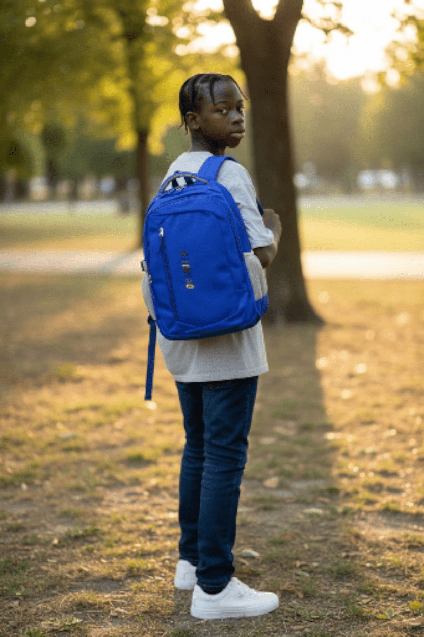 009# Whitesun SkyStride™ School Bag – Bright Blue Unisex Backpack for Students & Daily Use