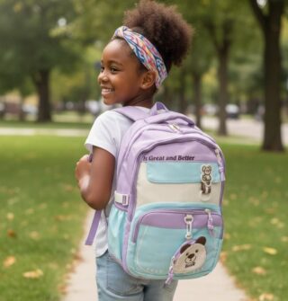 239# Whitesun Orthopedic School Backpack – Spacious, Waterproof, Padded Birthday Gift for Girls, Daughter, Niece, Cousin, Granddaughter, Goddaughter (Age 5–13, Light Purple)