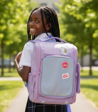 229# Whitesun Luxe Premium school bag Large capacity bag fit for girls with water bottle compartment birthday gift for daughter niece cousin granddaughter- Pink colour,,Navy blue and purple colour,, purple colour 