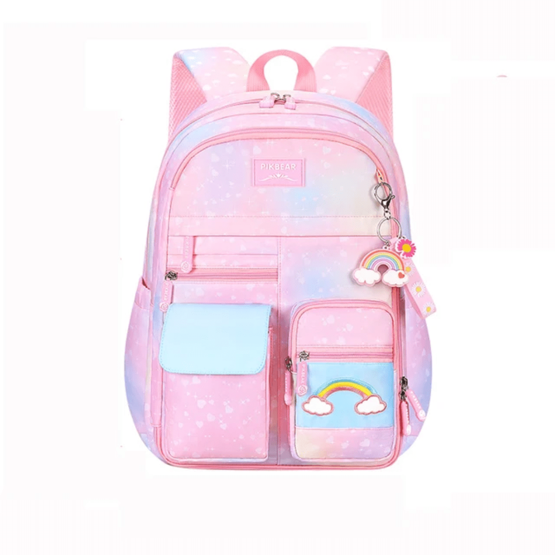 007# Whitesun PawKet™ Cartoon School Bag Backpack – Light Blue, Spacious & Pet-Inspired