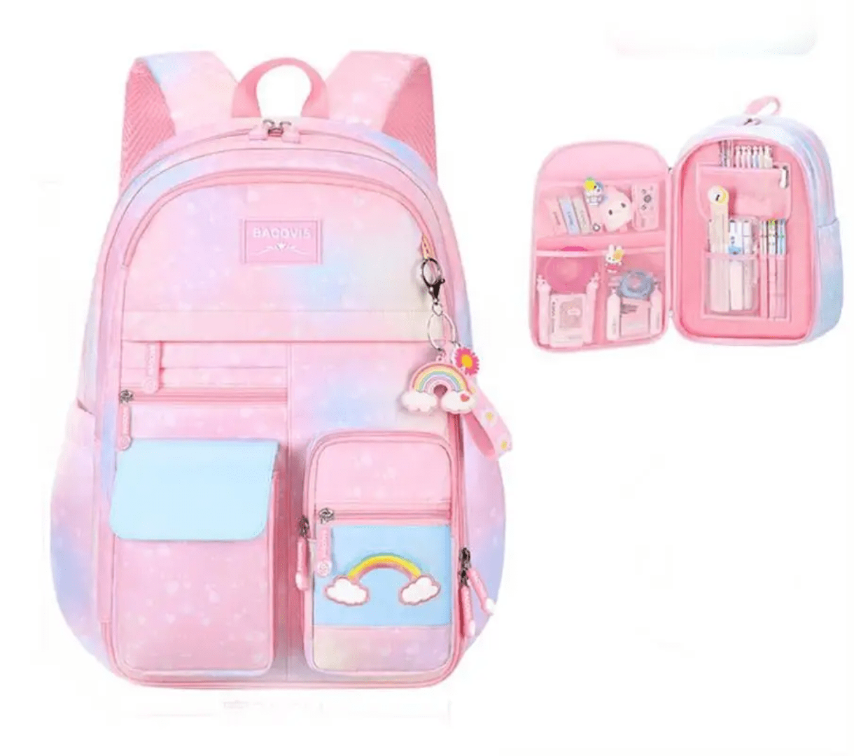 241# Whitesun Pikbear Premium Waterproof School Bag for Girls – Ideal Gift for Girls, Daughter, Niece, Cousin, Granddaughter- Pink colour