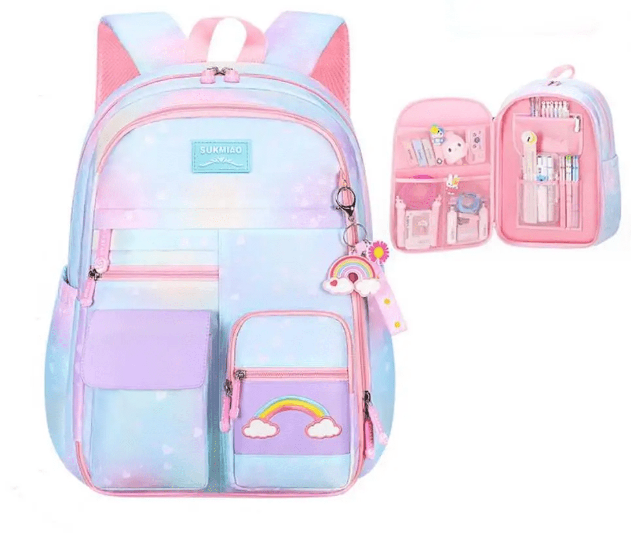 241# Whitesun Pikbear Premium Waterproof School Bag for Girls – Ideal Gift for Girls, Daughter, Niece, Cousin, Granddaughter- Pink colour - Image 2