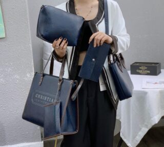 053 # Whitesun 5in1 Leatherware ladies handbag birthday Valentine’s gift anniversary gift for wife mom sister auntie colleagues santa gift girlfriend mother’s day gift idea Valentine’s gift idea Black