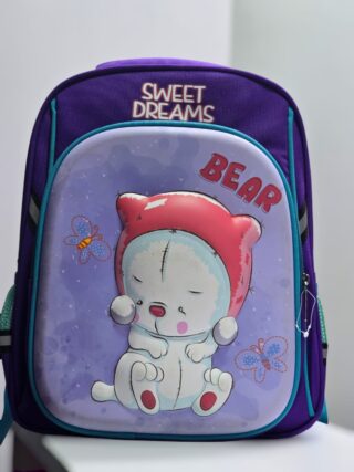 243# Whitesun Purple bear school bag for girls kindergarten bag medium size heavy material