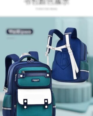 199# Whitesun Elementary Plain large capacity school bag Good quality- Green colour
