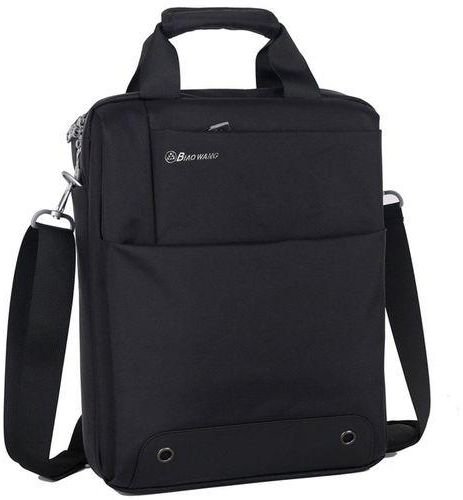 163# Whitesun Unisex Black Laptop Sidebag – Premium Multi-Compartment Work and Travel Bag with Dividers, Metal Hardware, and Water-Resistant Finish 14 inch size - Image 2