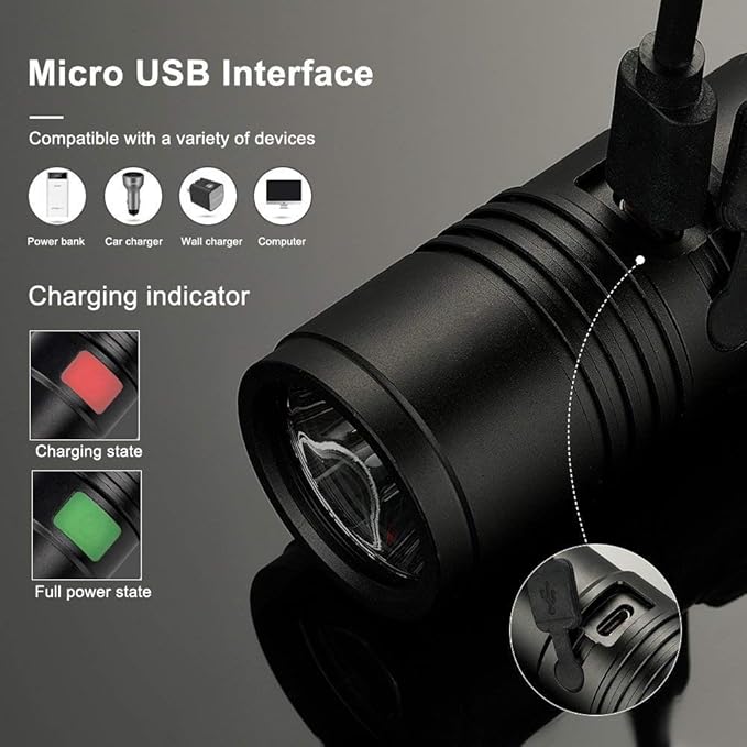SupFire Tactical Flashlight Waterproof 300 Lumens 5 Modes 3W USB Rechargeable Torch A5 For Hikng - Image 6