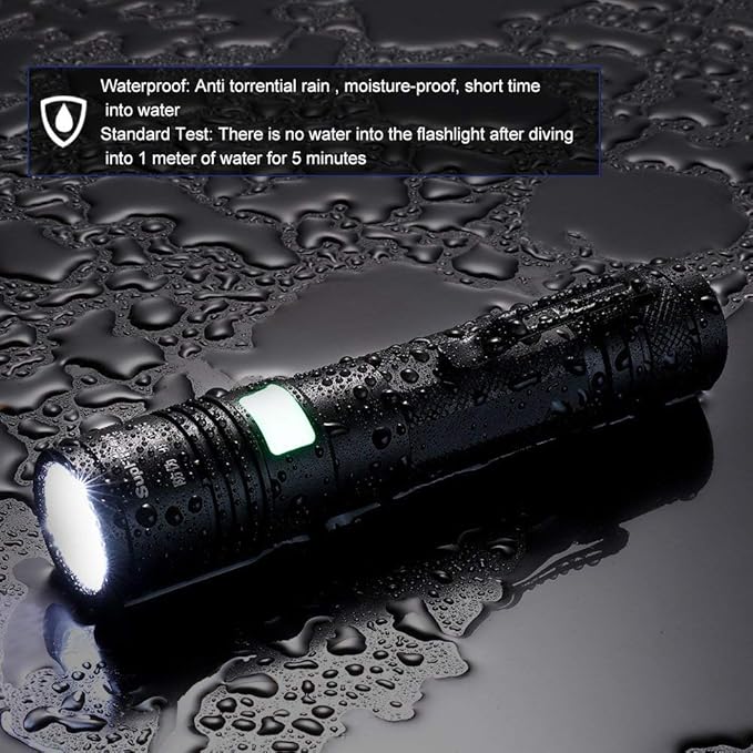 SupFire Tactical Flashlight Waterproof 300 Lumens 5 Modes 3W USB Rechargeable Torch A5 For Hikng - Image 5