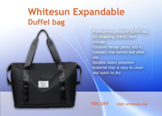 254# Whitesun Expandable duffel black ladies duffel bag big duffel bag medium size
