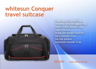 252#whitesun Conquer Large Capacity travel duffel bag weekend duffel week travel suitcase add on black travel bag