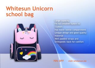 248# Whitesun Unicorn school bag for girls pink and lime green