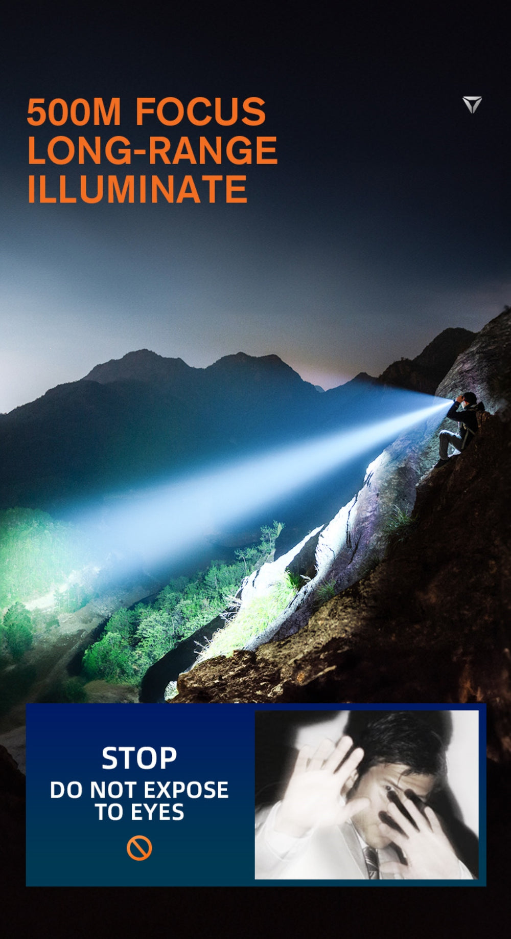 SUPERFIRE C16 Long-Range LED Flashlight | 2700LM, 500m Beam, Rechargeable - Image 7