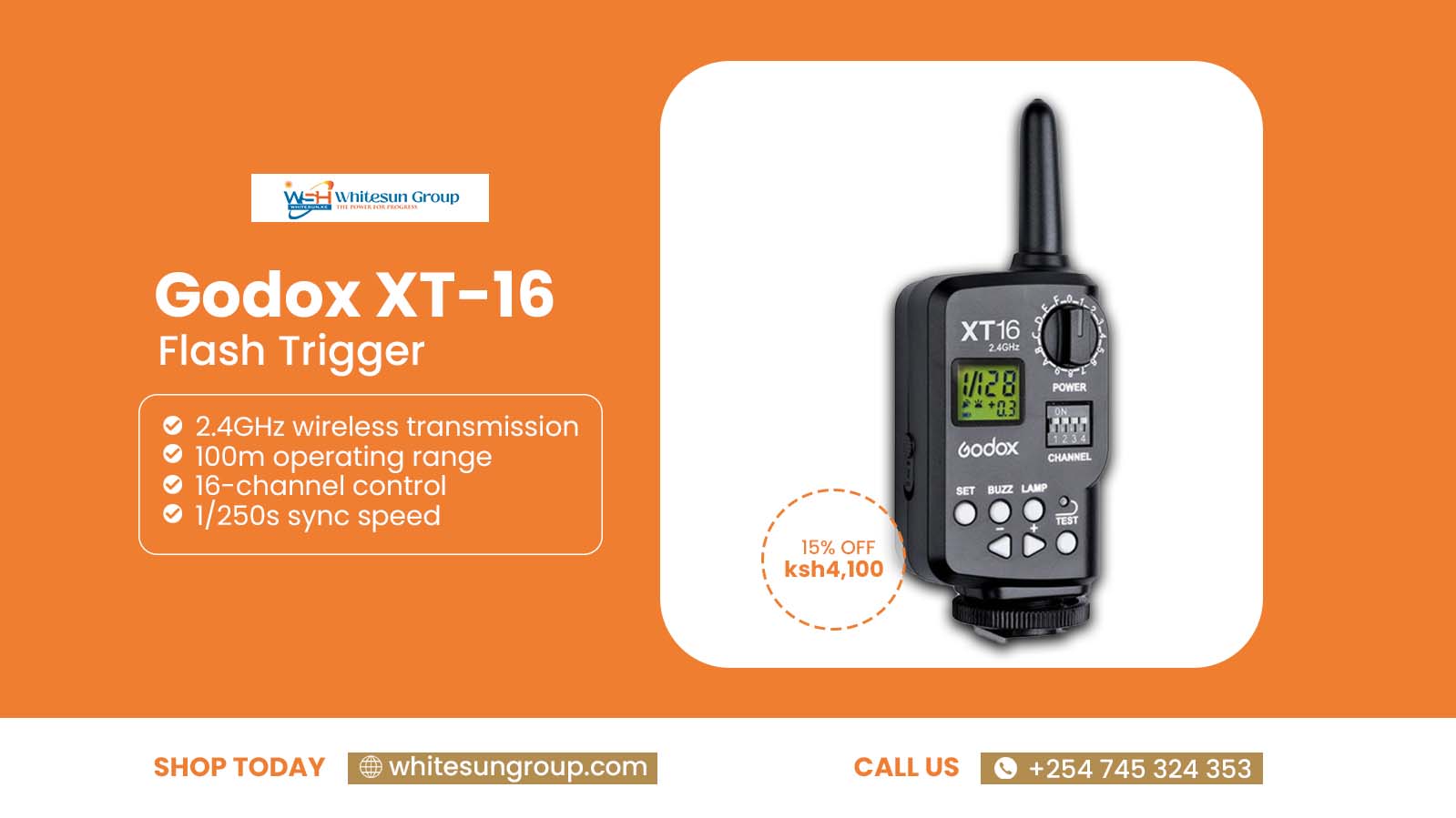 Godox XT-16 Wireless Power-Control Flash Trigger 2.4G (Transmitter)