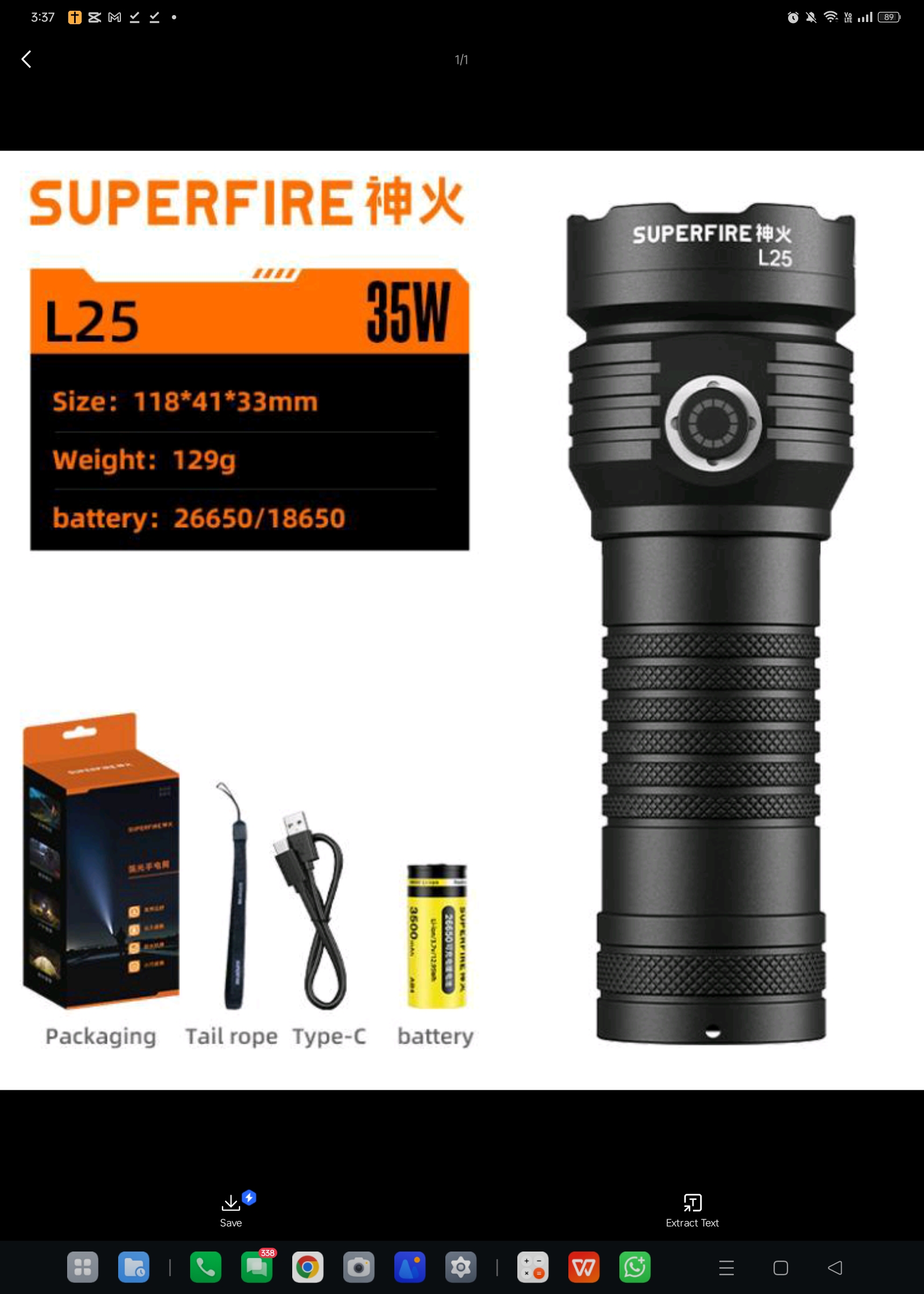 SUPERFIRE L25 High Power Flashlight - Image 2