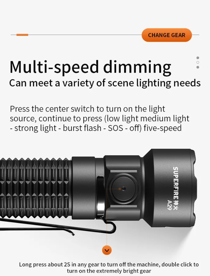 SUPERFIRE A29 EDC Portable Flashlight - Image 7