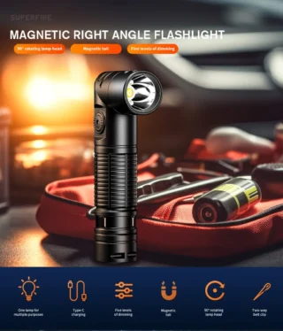 SUPERFIRE G19-S Magnetic Rechargeable Flashlight