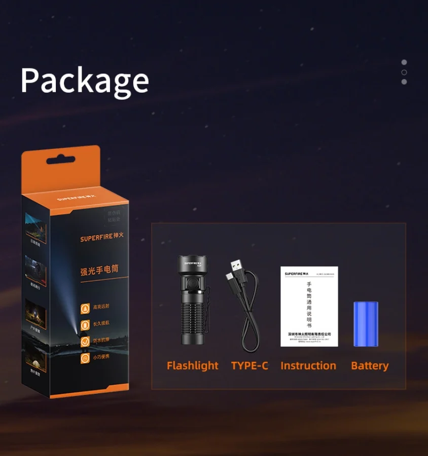 SUPERFIRE A29 EDC Portable Flashlight