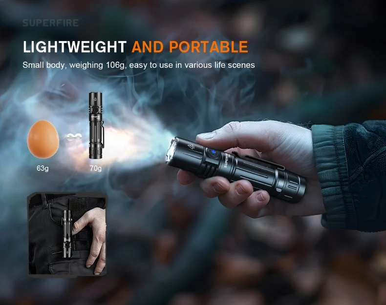 SUPERFIRE TN02 Magnetic EDC flashlight high-performance - Image 6