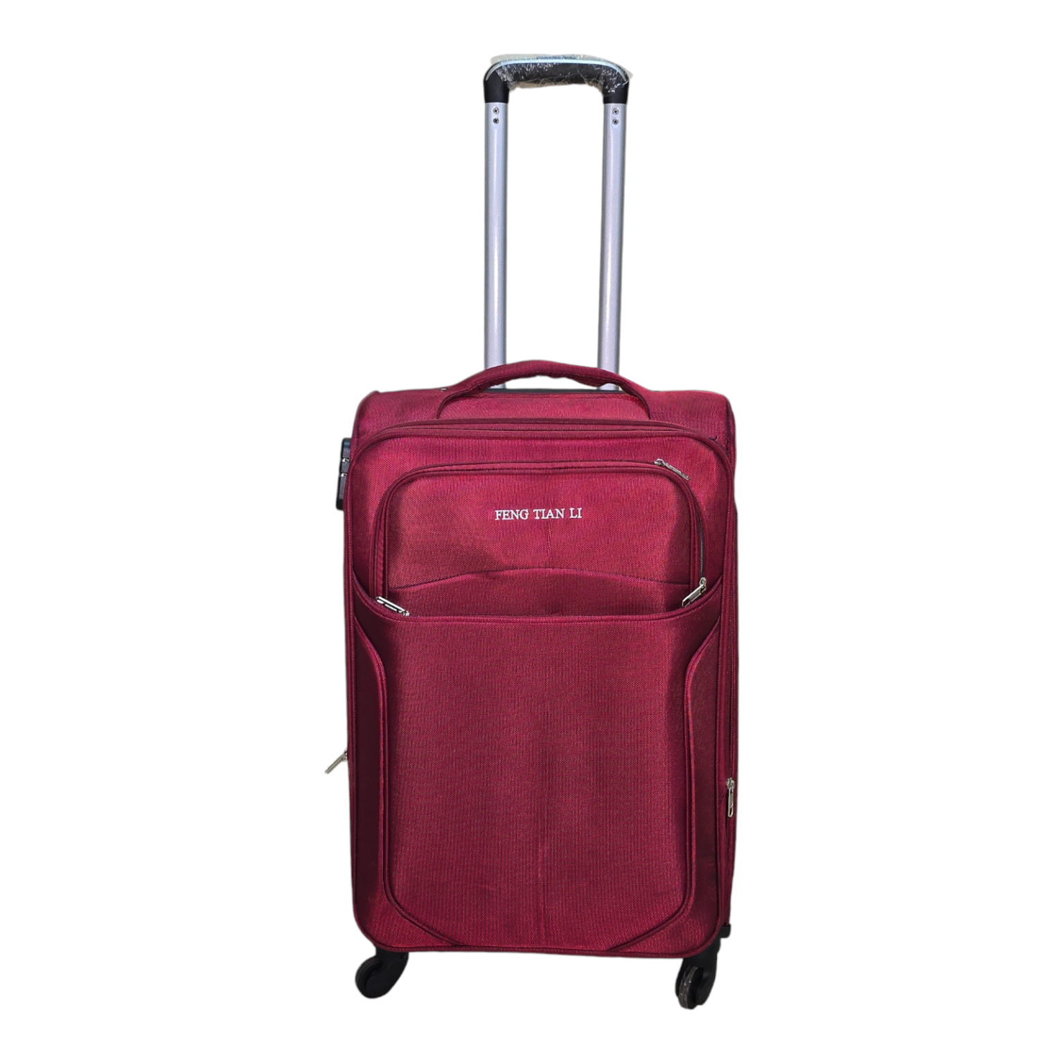 258# Whitesun Fabric Maroon medium size fabric travel suitcase one week travel rolling luggage bag - Image 3