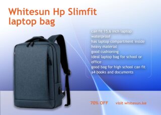 260# Whitesun Hp Slimfit laptop bag with USB cable college bag business backpack blue